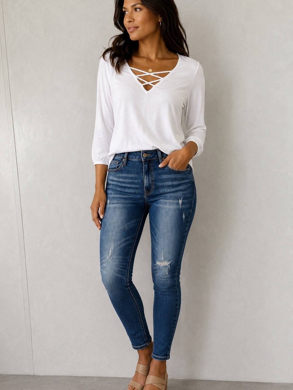 NWT Copper Flash Curvy High Rise Skinny Stretch Comfy Size 14